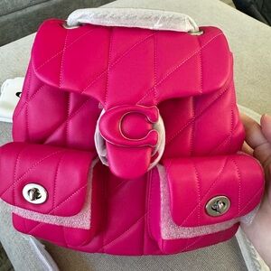 Tabby Backpack With Quilting in Dragonfruit